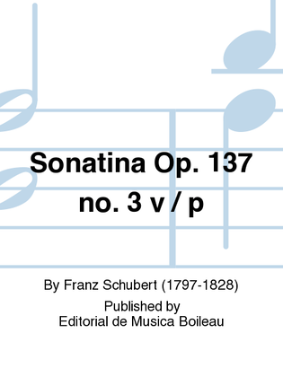 Book cover for Sonatina Op. 137 no. 3 v / p