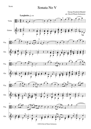 Sonata in F (No V) for viola and guitar