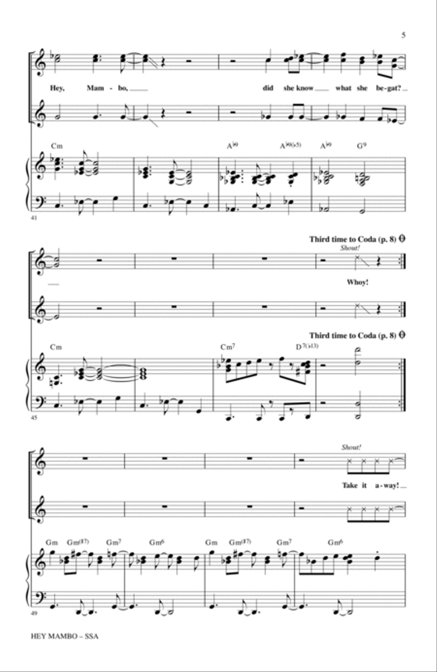 Hey Mambo Hey Mambo SSA scores gallery preview page 4