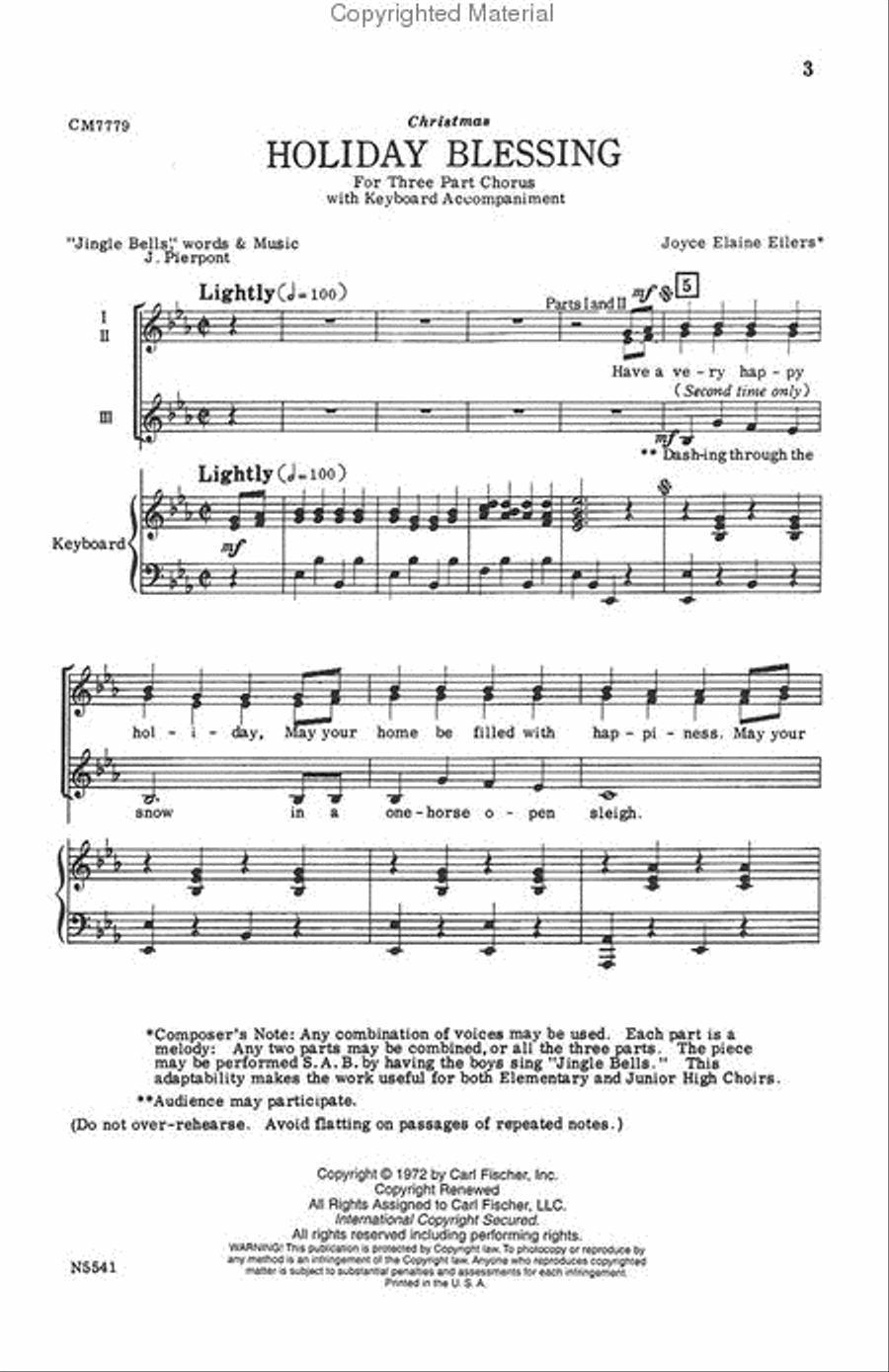 Holiday Blessing Holiday Blessing 3-Part scores gallery preview page 2