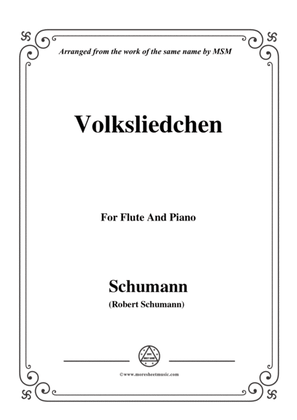 Book cover for Schumann-Volksliedchen,for Flute and Piano