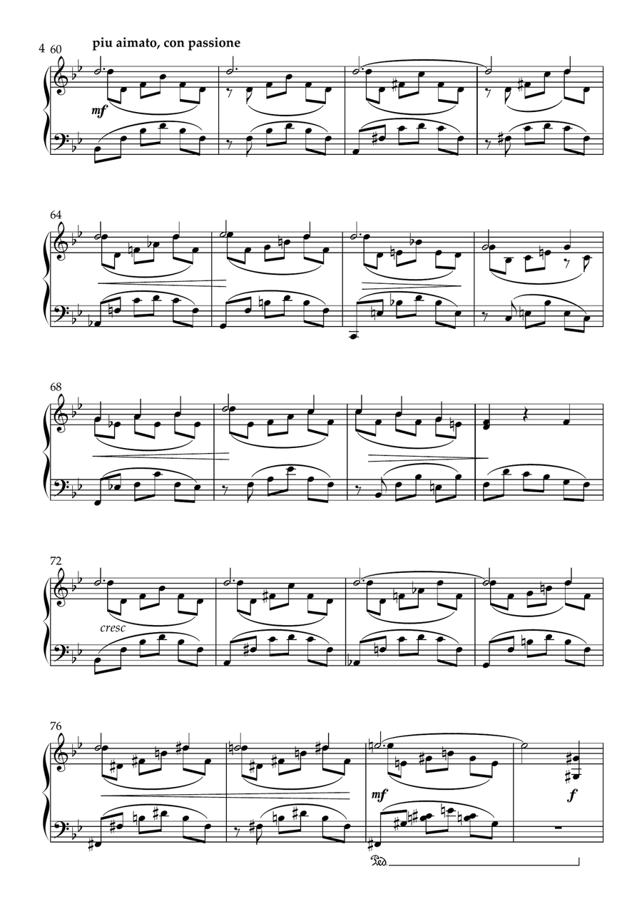 Liebestraum- F Liszt Piano Solo- Simplified Version- Advanced intermediate Piano Solo scores gallery preview page 5