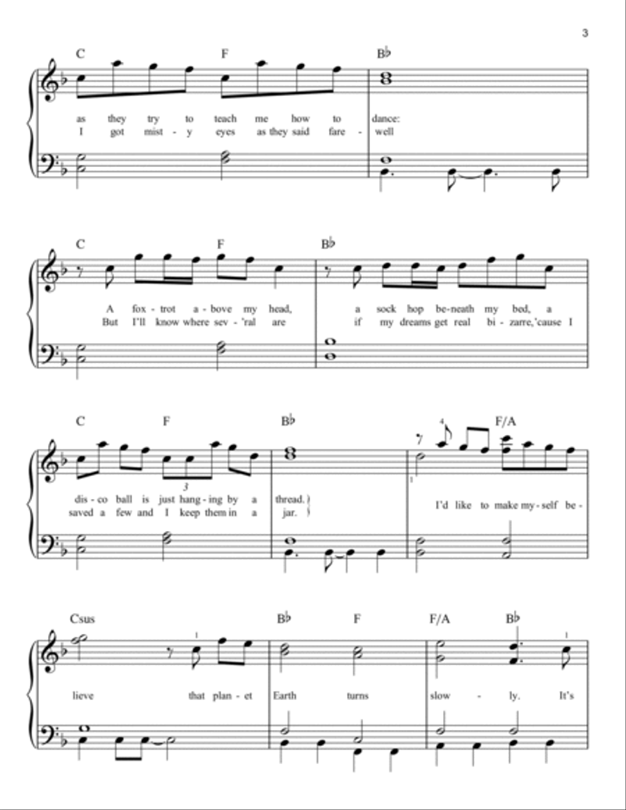 Fireflies Easy Piano scores gallery preview page 3