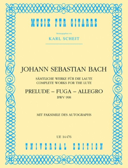 Prelude Fugue Allegro, Bmv 998