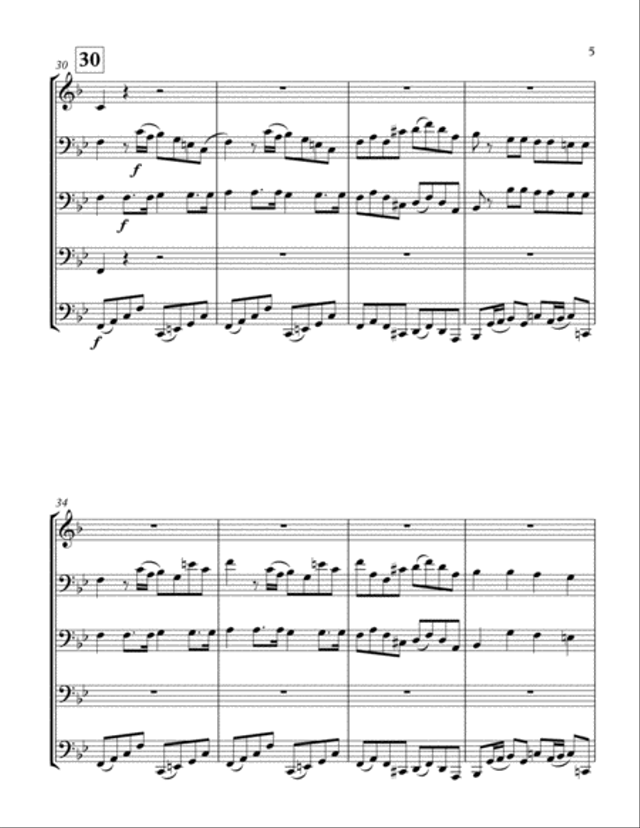 Horn Concerto No 1 mvt 1 Brass Ensemble scores gallery preview page 6
