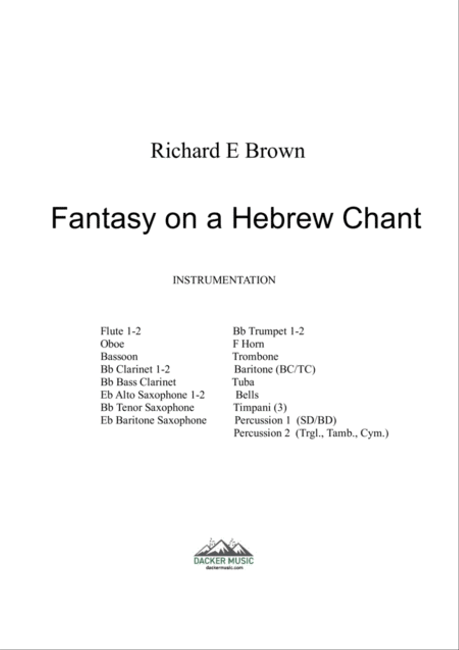 Fantasy on a Hebrew Chant Concert Band scores gallery preview page 2