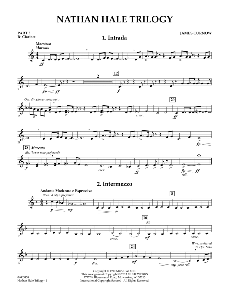 Nathan Hale Trilogy - Pt.3 - Bb Clarinet