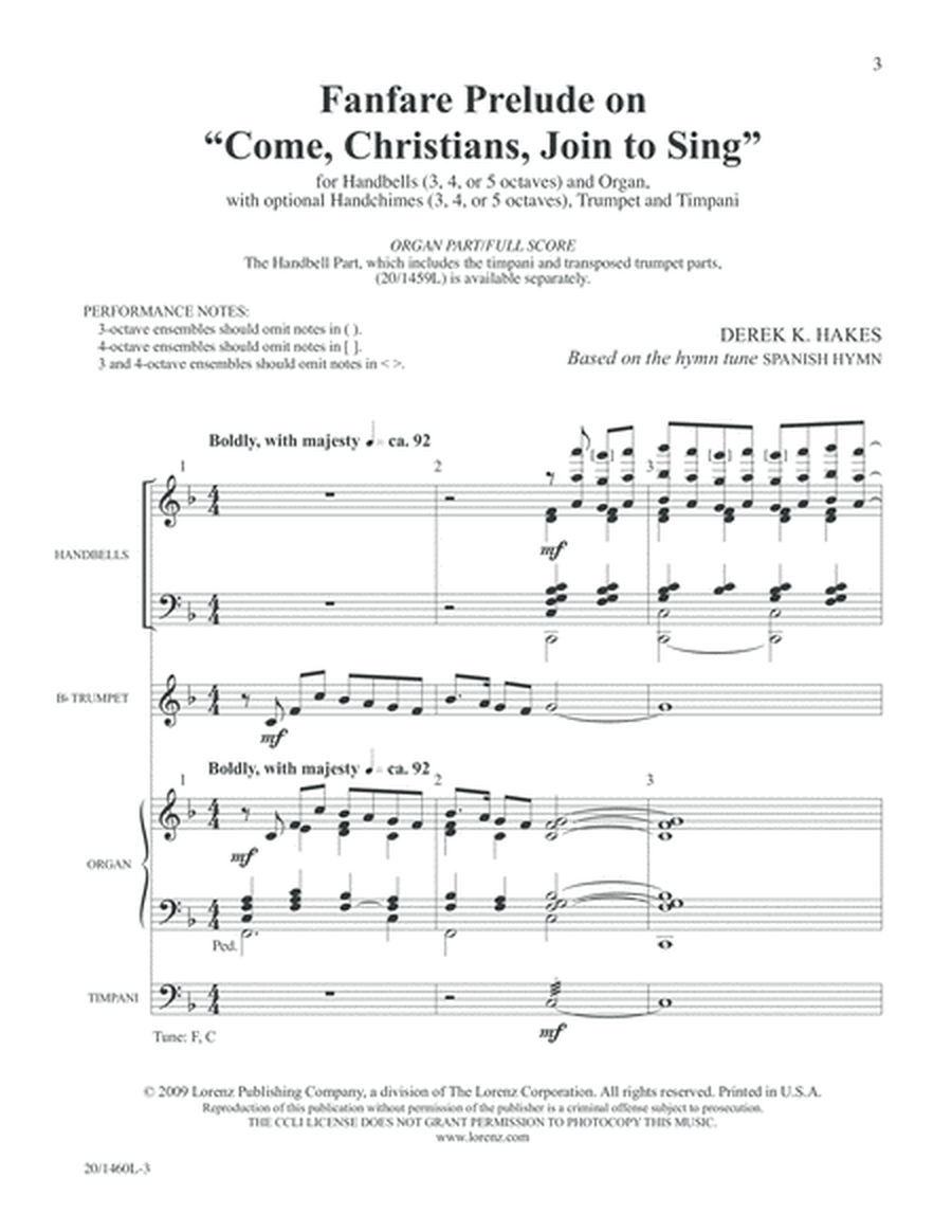 Fanfare Prelude on "Come, Christians, Join to Sing" - Organ/Full Score image number null