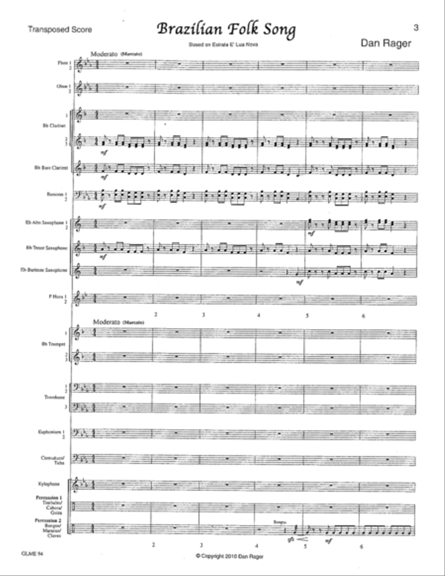 A Brazilian Folk Song A Brazilian Folk Song Concert Band scores gallery preview page 4