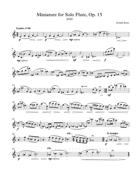 Miniature for Solo Flute, Op. 15