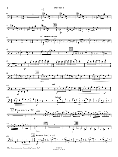 Suite from Mass (arr. Michael Sweeney) - Bassoon 2