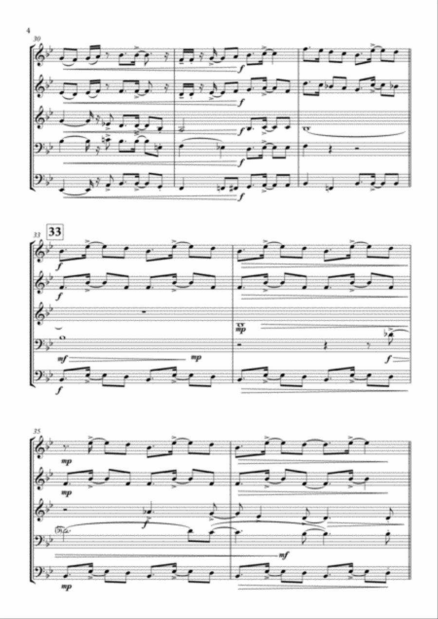 Silent Night Blues for Brass Quintet 2017 Holiday Contest Entry Brass Quintet scores gallery preview page 4