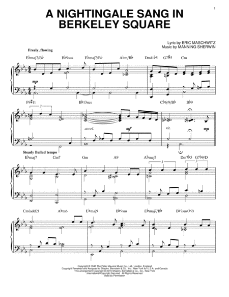 A Nightingale Sang In Berkeley Square [Jazz version] (arr. Brent Edstrom)