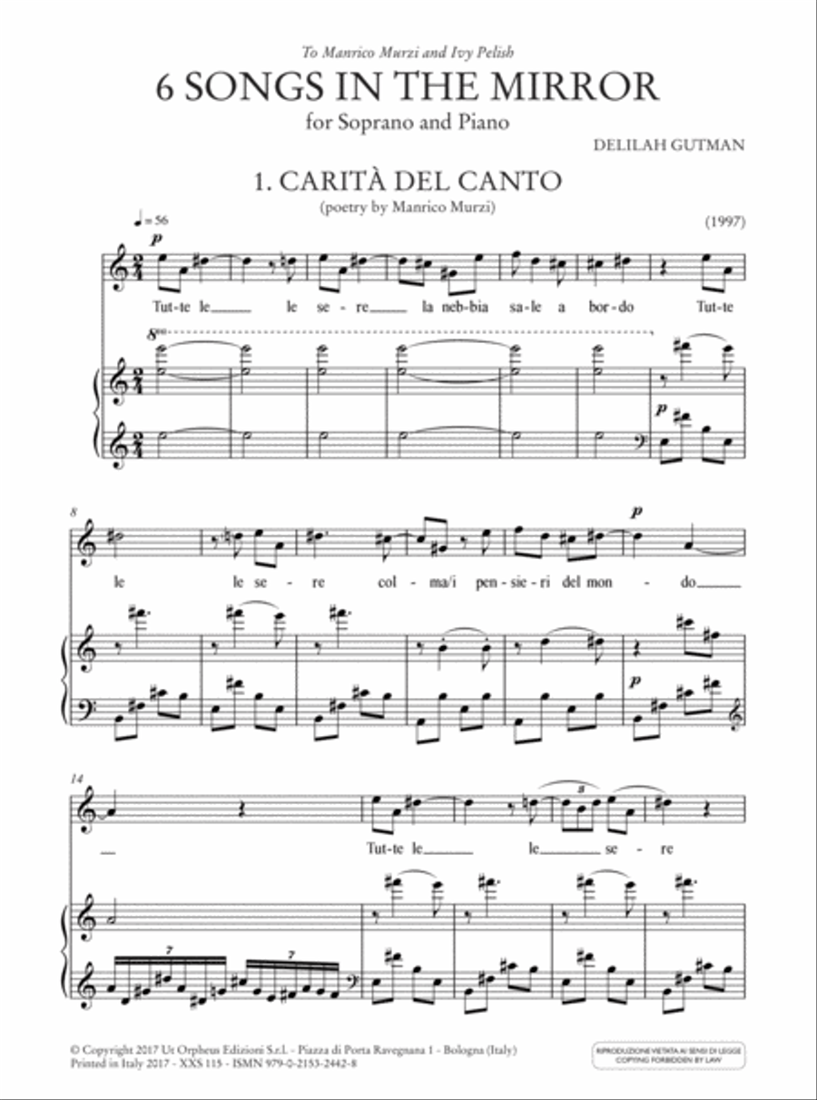 6 Songs in the Mirror for Soprano and Piano (1997-2015) Voice Solo scores gallery preview page 2
