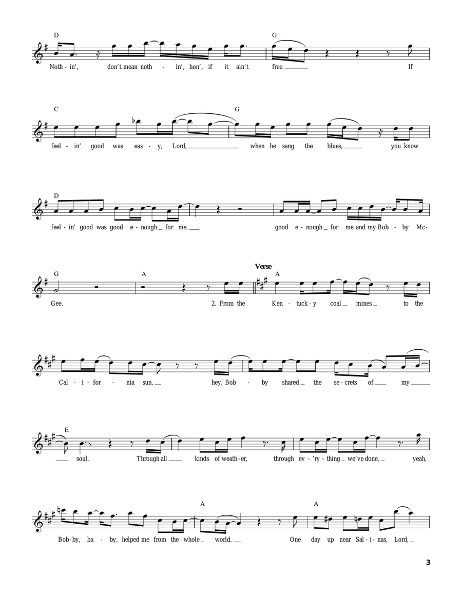 Me And Bobby McGee Acoustic Guitar scores gallery preview page 3