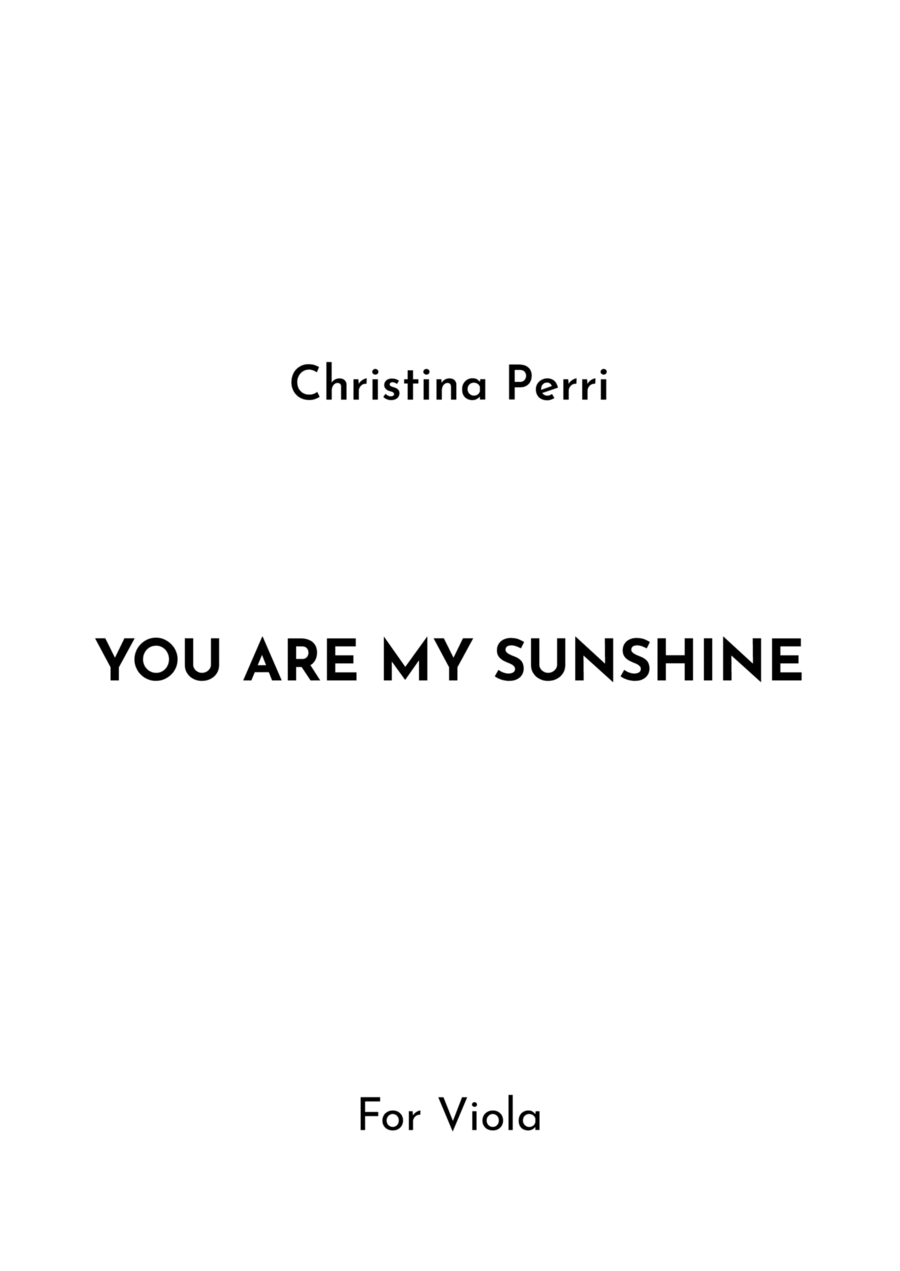 You Are My Sunshine You Are My Sunshine Viola Solo scores gallery preview page 1