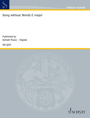 Book cover for Song without Words E major