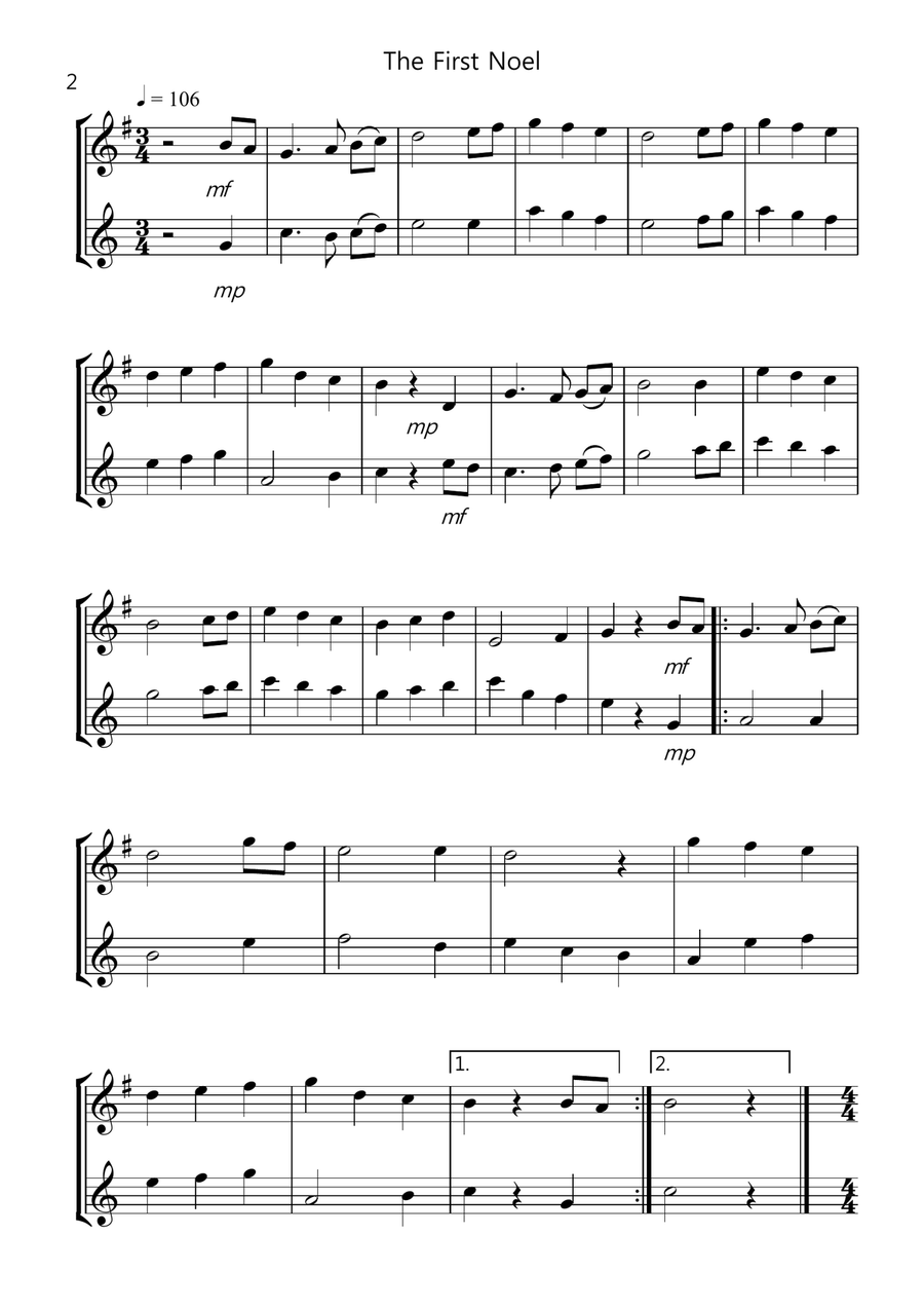8 Easy Christmas Duets for Alto And Tenor Saxophone Woodwind Duet scores gallery preview page 2