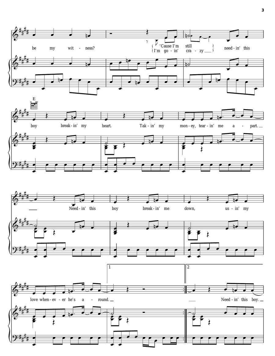 B.O.Y. Piano, Vocal, Guitar scores gallery preview page 3