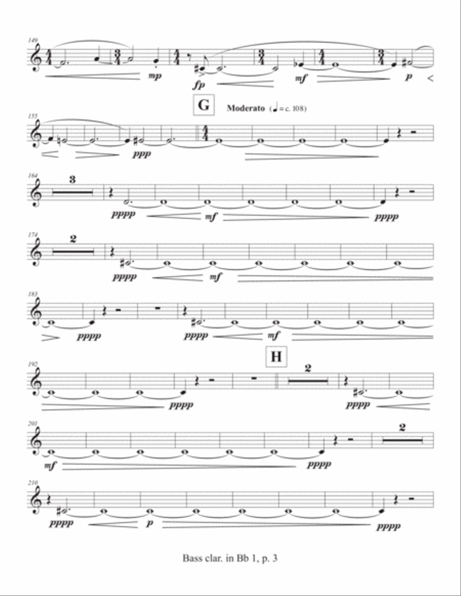 Concerto for Concert Band (2011) Bass clarinet in Bb part 1 Concert Band scores gallery preview page 3