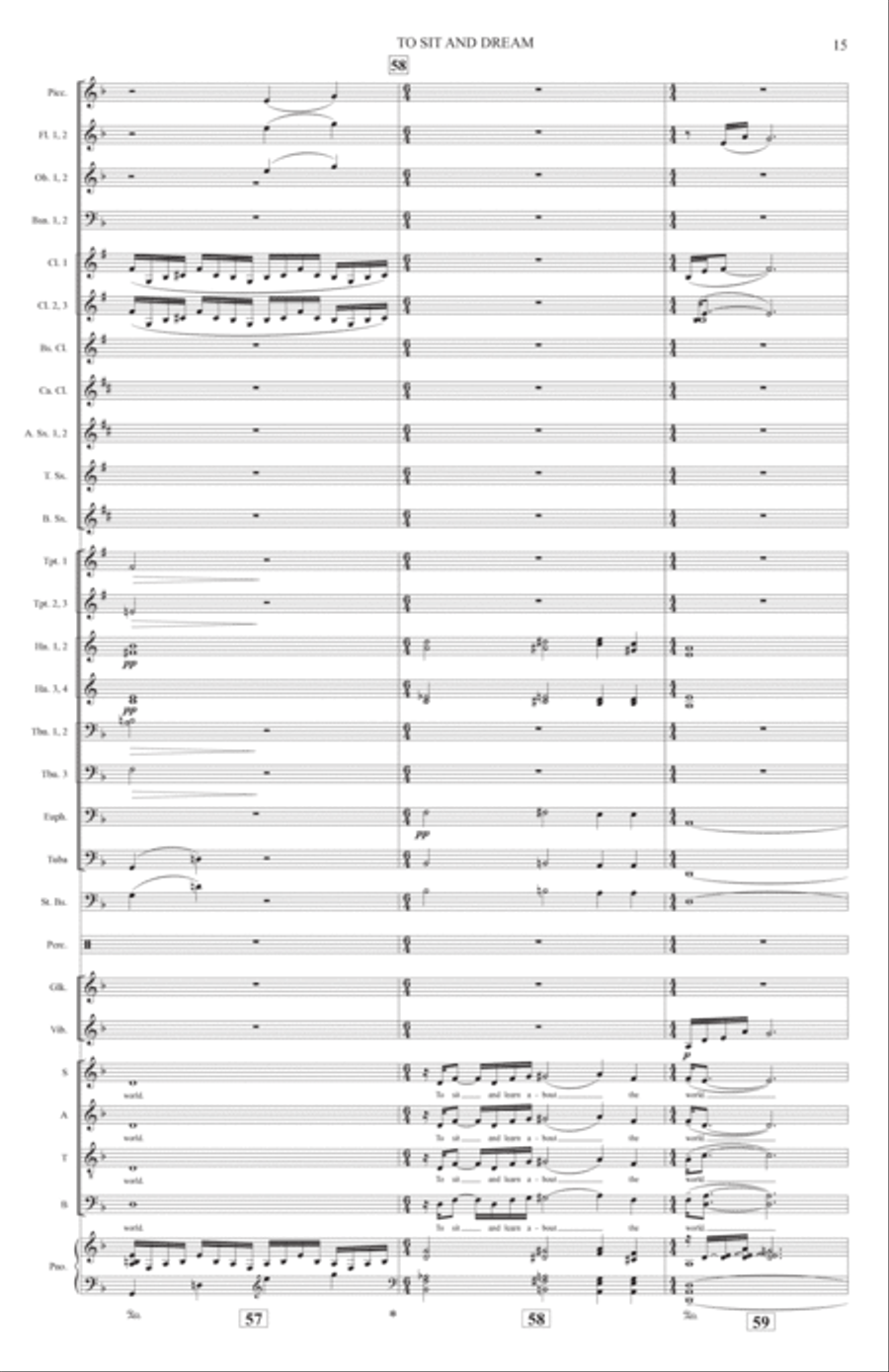 To Sit And Dream (Band Accompaniment) - Full Score Choir scores gallery preview page 15