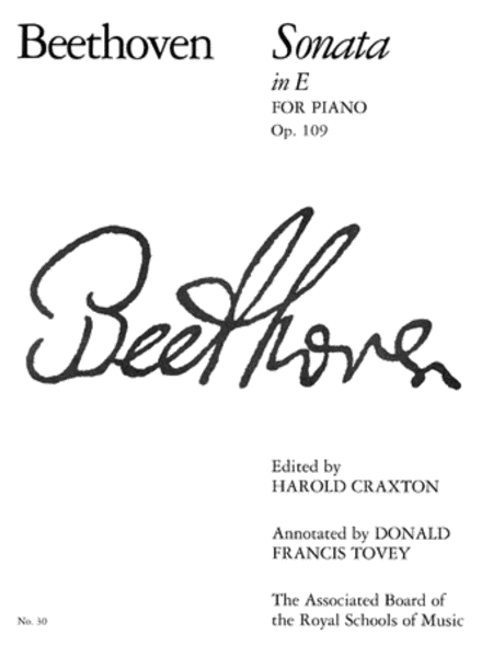 Sonata in E for Piano Op. 109