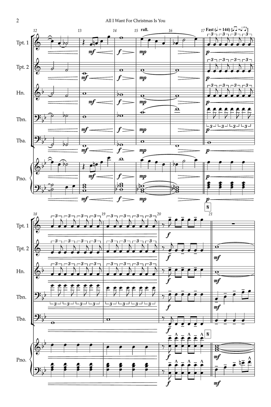 All I Want For Christmas Is You Small Ensemble scores gallery preview page 2