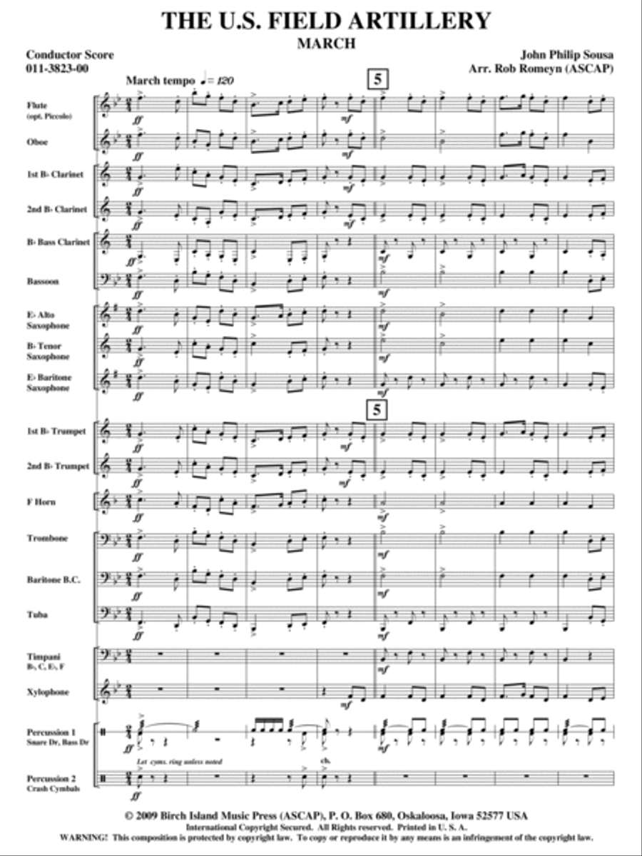 U. S. Field Artillery Concert Band scores gallery preview page 2