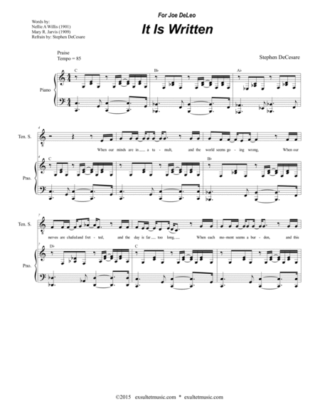 It Is Written (Tenor solo and SATB) image number null