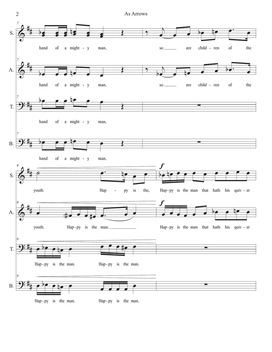 As Arrows (In the Hand of a Mighty Hand) 4-Part scores gallery preview page 2