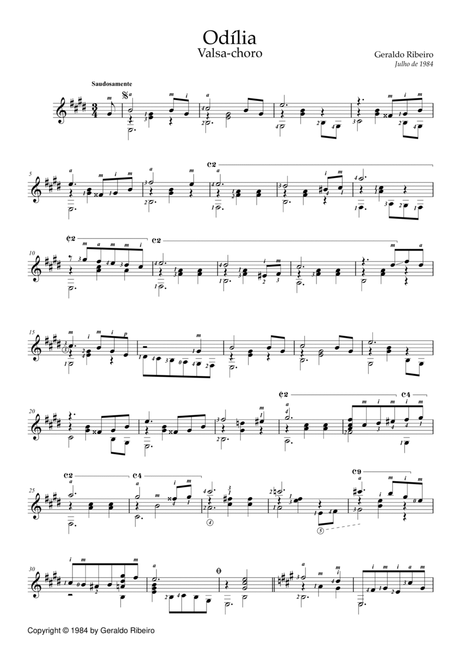 Odília Acoustic Guitar scores gallery preview page 1
