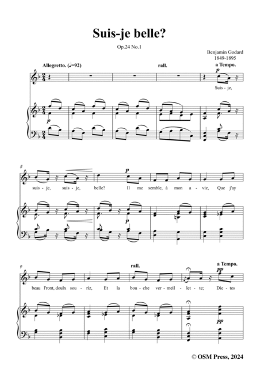 B. Godard-Suis-je belle?in F Major,Op.24 No.1 Voice scores gallery preview page 3
