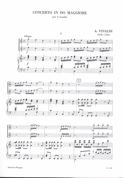 Concerto in do maggiore per 2 trombe e pianofort