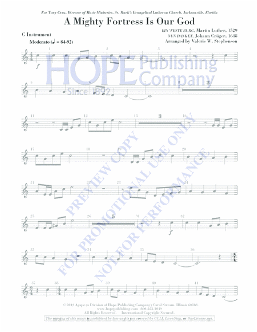 A Mighty Fortress Is Our God Choir scores gallery preview page 2