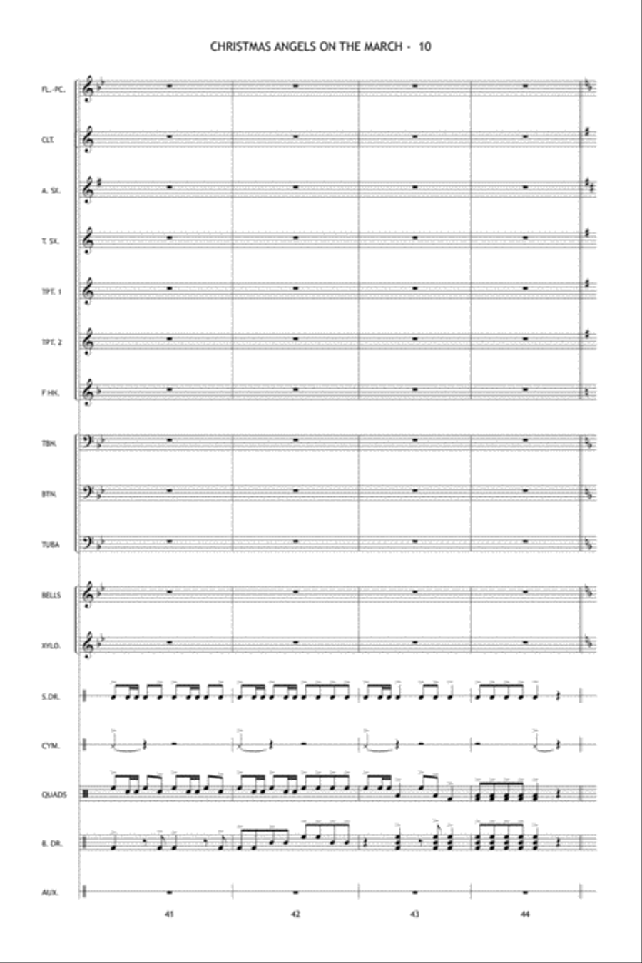 Christmas Angels on the March Marching Band scores gallery preview page 11