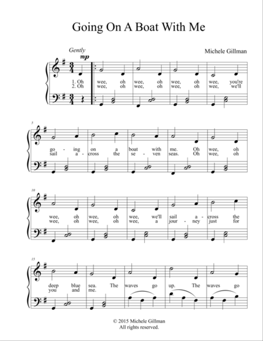 Going on a Boat with Me Going on a Boat with Me Piano Solo scores gallery preview page 1