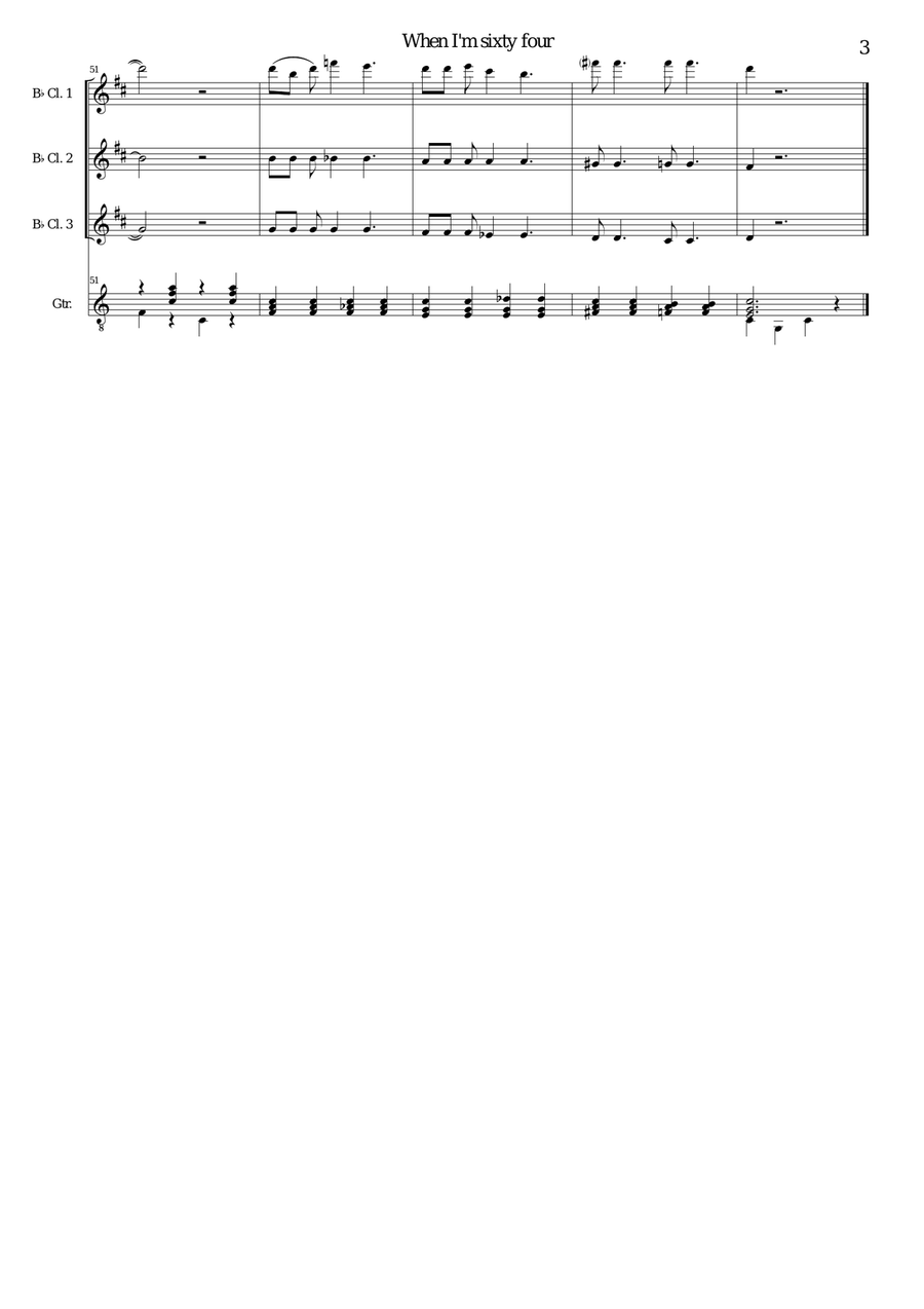When I'm Sixty-Four Small Ensemble scores gallery preview page 3
