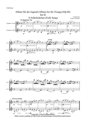 Schumann: Album für die Jugend (Album for the Young) (Op.68) Set II. (8 pieces) - clarinet duet