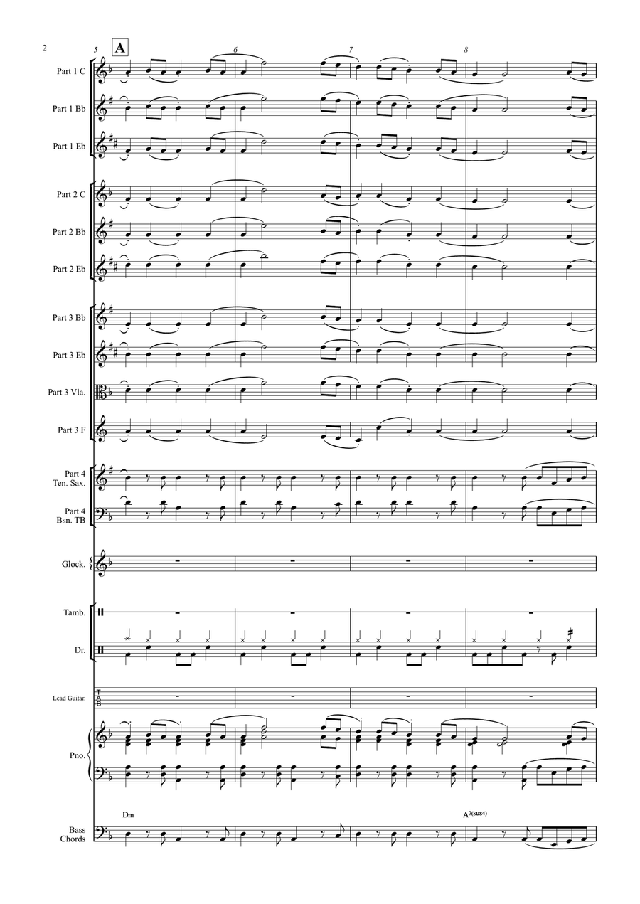 Mozart's 40th Symphonic Rock! (Flexible Instrumentation) Concert Band scores gallery preview page 5