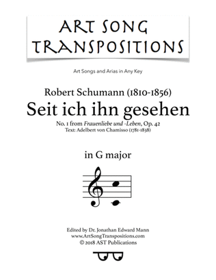 SCHUMANN: Seit ich ihn gesehen, Op. 42 no. 1 (transposed to G major)