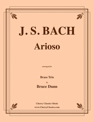 Book cover for Arioso for Brass Trio