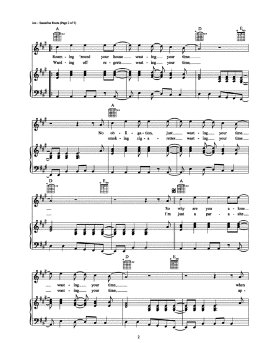 Sassafras Roots Piano, Vocal, Guitar scores gallery preview page 2