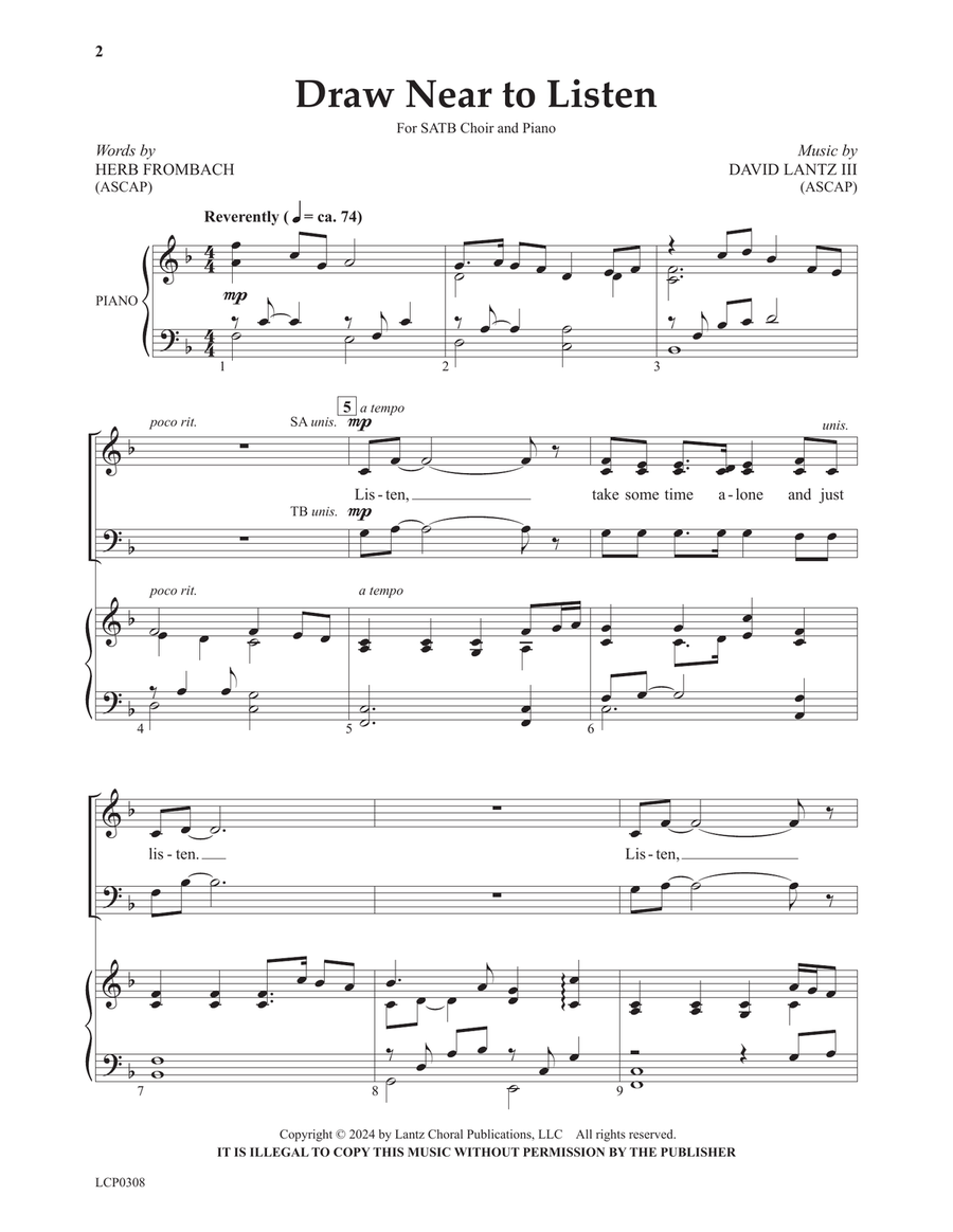 Draw Near to Listen Draw Near to Listen 4-Part scores gallery preview page 2