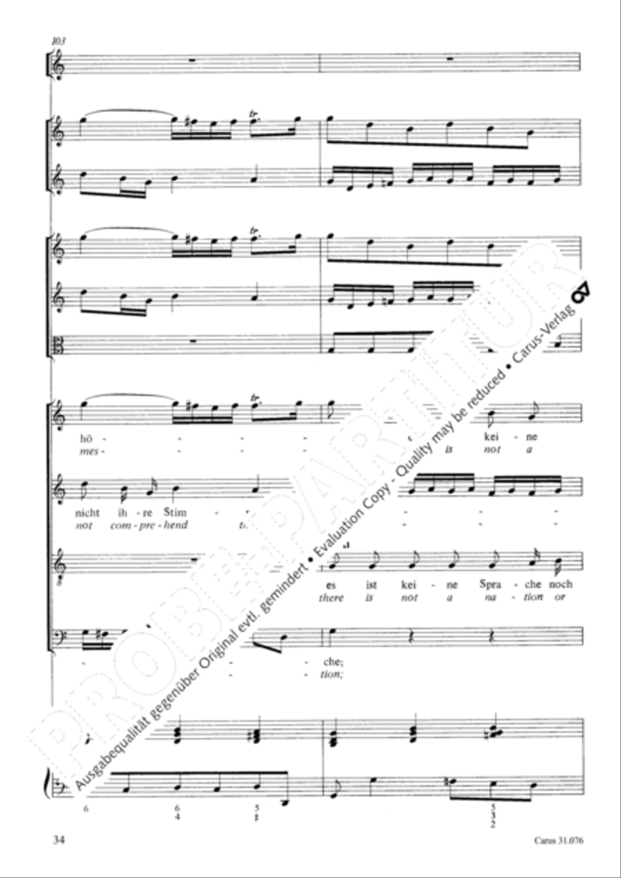 The heavens are telling the Father's glory (Die Himmel erzahlen die Ehre Gottes) 4-Part scores gallery preview page 35