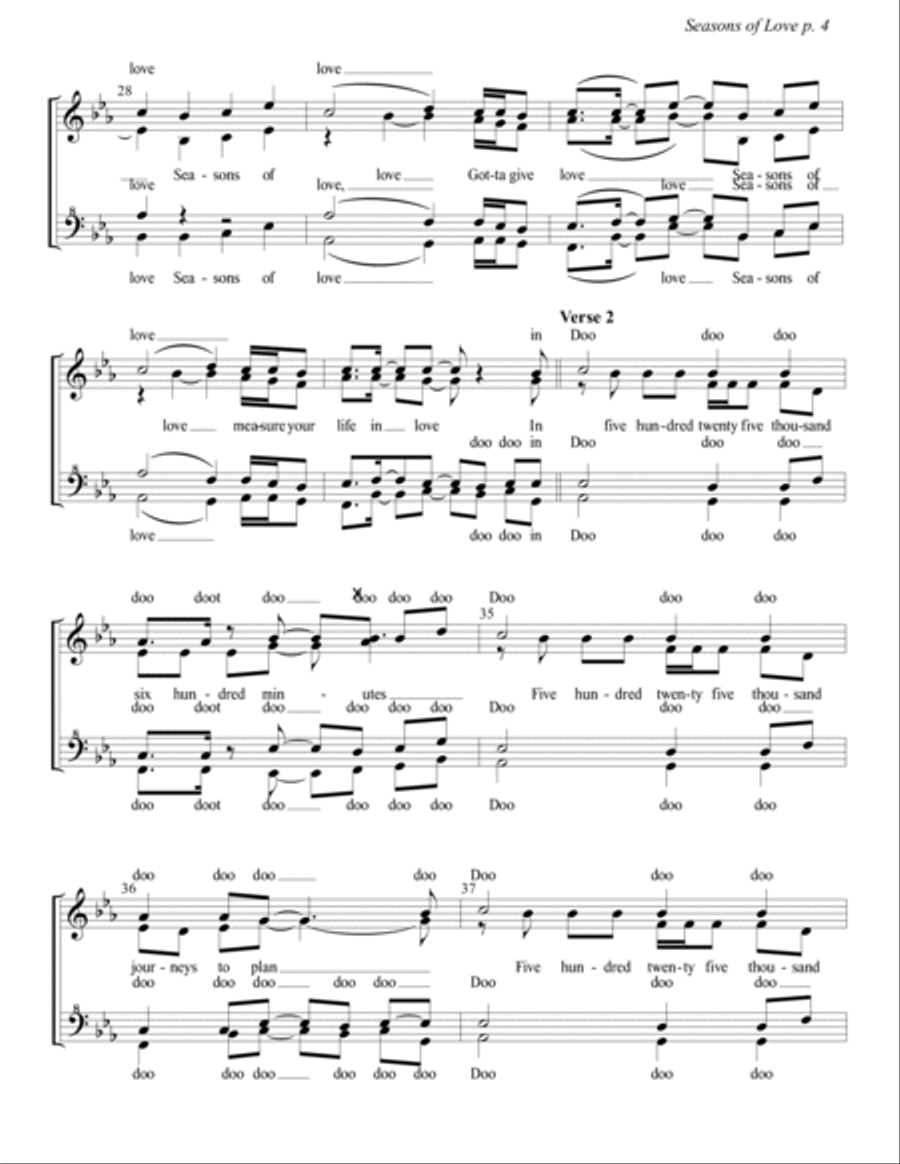 Seasons Of Love SSAA scores gallery preview page 4