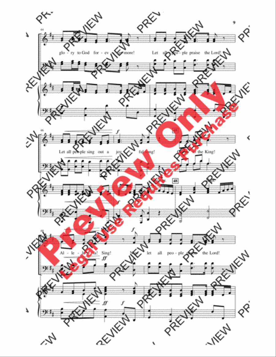 O Praise the Mighty Lord, Alleluia! (O Praise the Risen Lord, Alleluia!) 4-Part scores gallery preview page 9