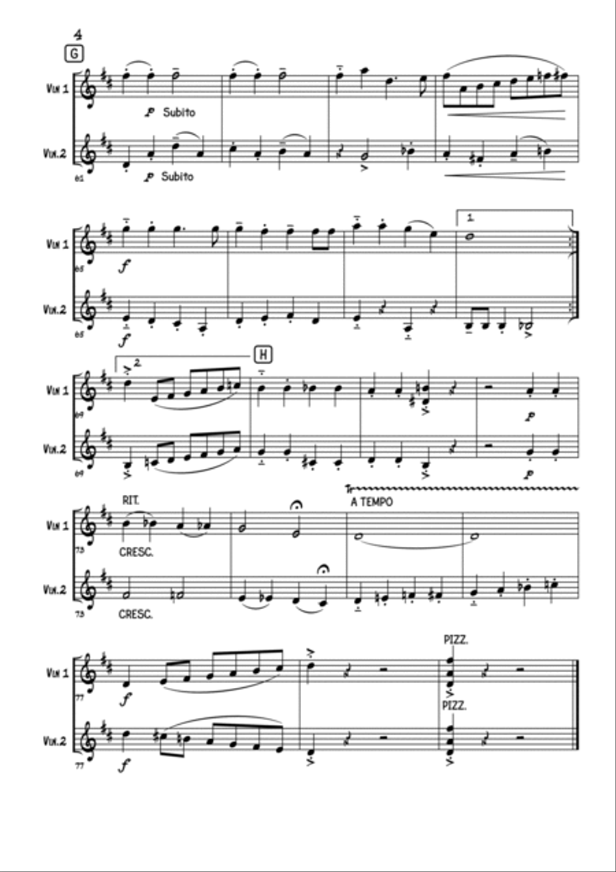 Jingle Bells String Duet scores gallery preview page 4