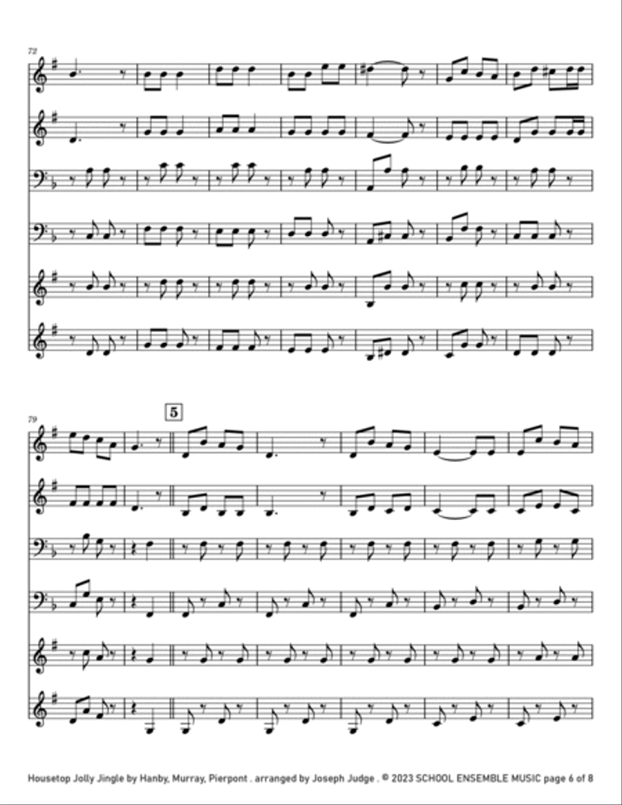 Housetop Jolly Jingle for Brass Quartet in Schools Brass Quartet scores gallery preview page 6