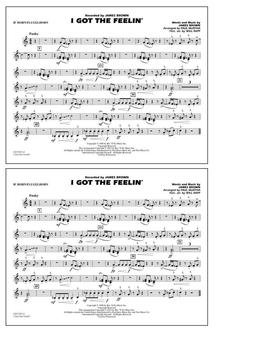 I Got the Feelin' - Bb Horn/Flugelhorn