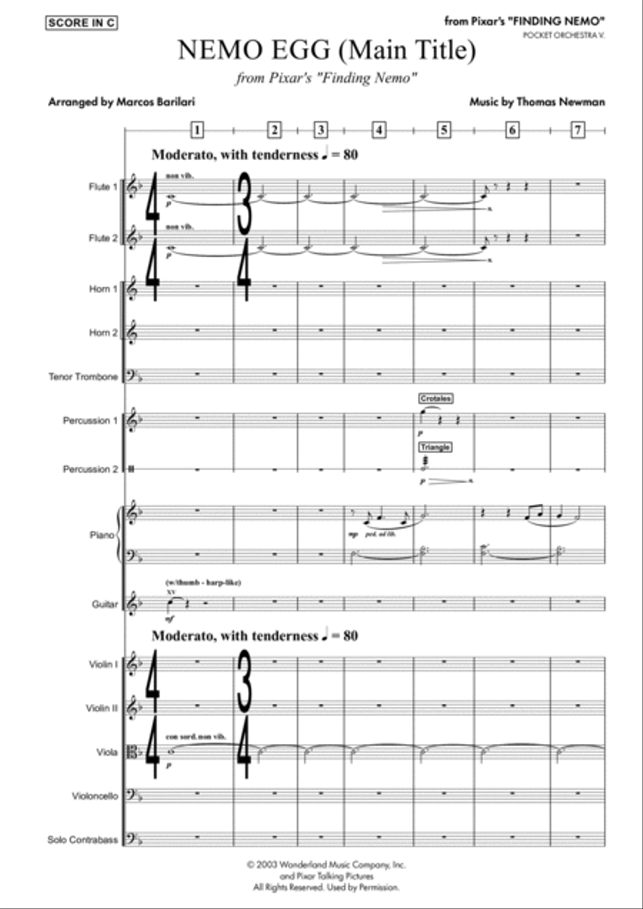Nemo Egg (Main Title) - Score Only Chamber Orchestra scores gallery preview page 4